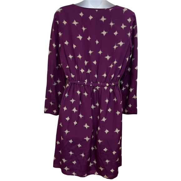 Madewell Inkbrush Starburst Silk Midi Dress Long Sleeve Size 6 - Picture 7 of 12